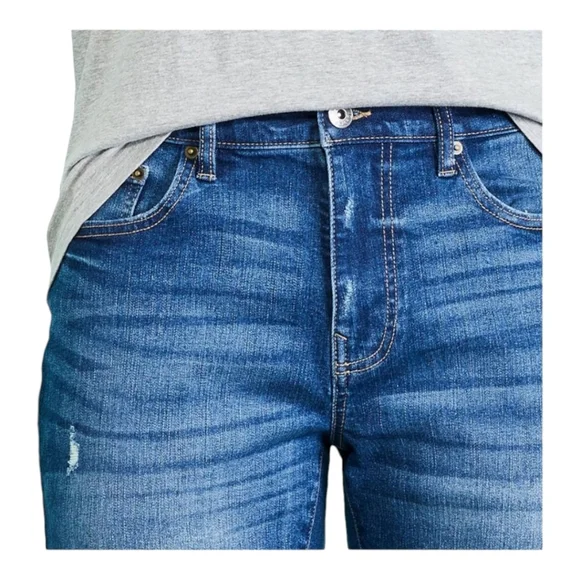 Stylish Men's Distressed Denim  Shorts - Ripped & Stretch Fit for Casual Wear - Picture 4 of 14